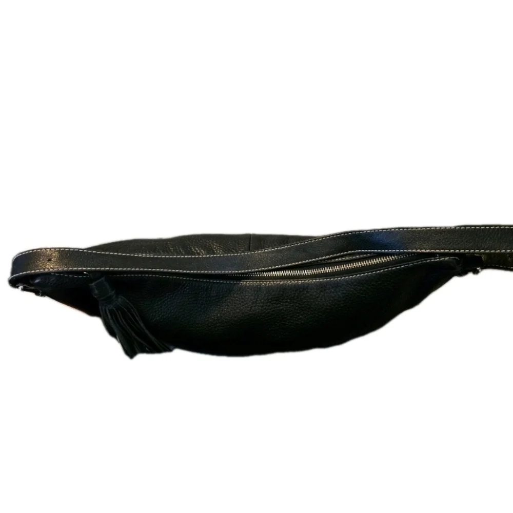 Y2K Black Pebbles Leather Ralph Lauren  Shoulder Bag